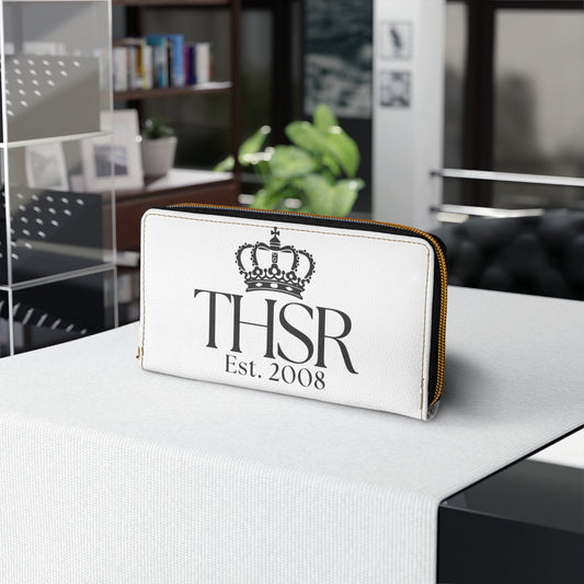 THSR Black 'THSR Est. 2008' White Long Zipper Wallet - Sleek Black Detailing on Both Sides