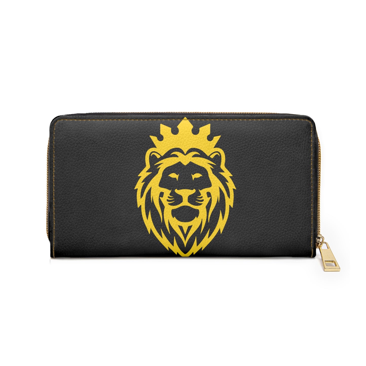 THSR Gold 'THSR KING' Black Long Zipper Wallet - Elegant Gold Detailing on Both Sides