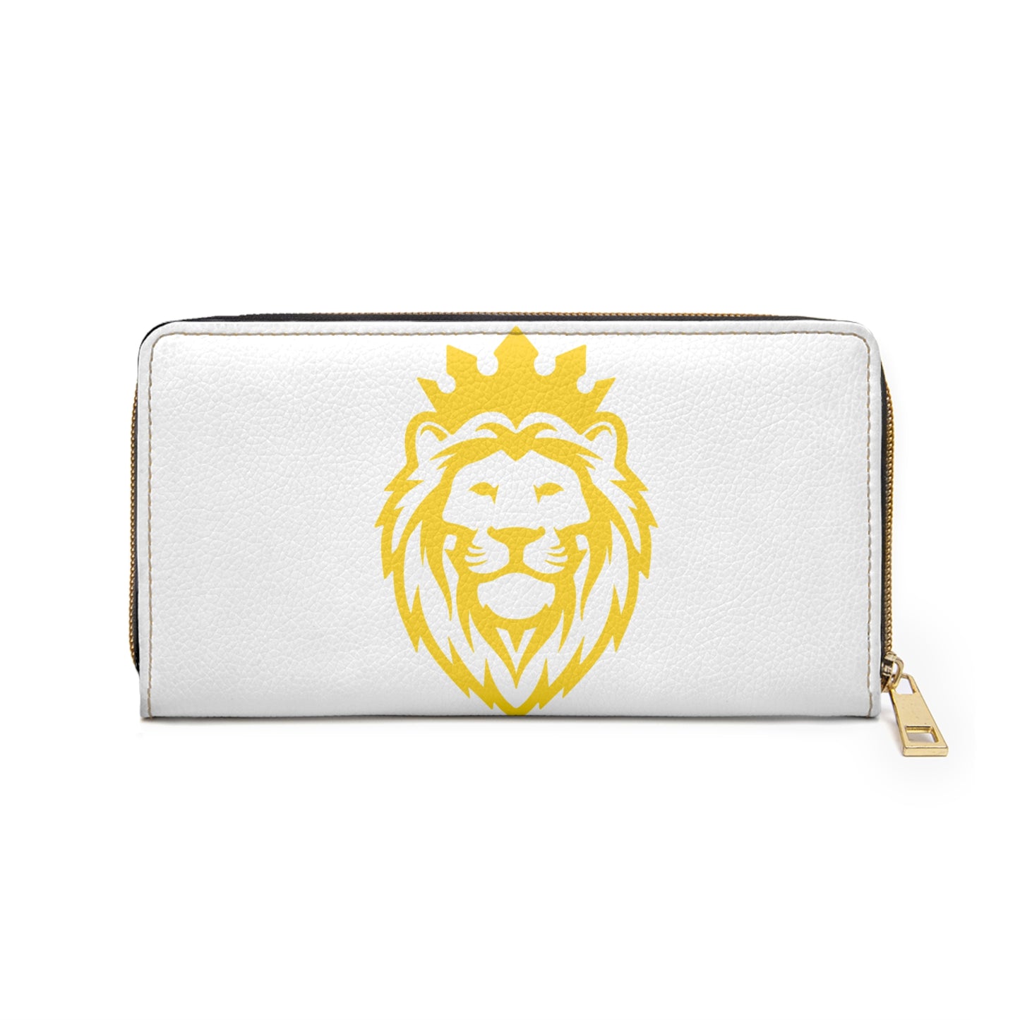 THSR 'THSR' White Long Zipper Wallet - Elegant Gold Detailing on Both Sides