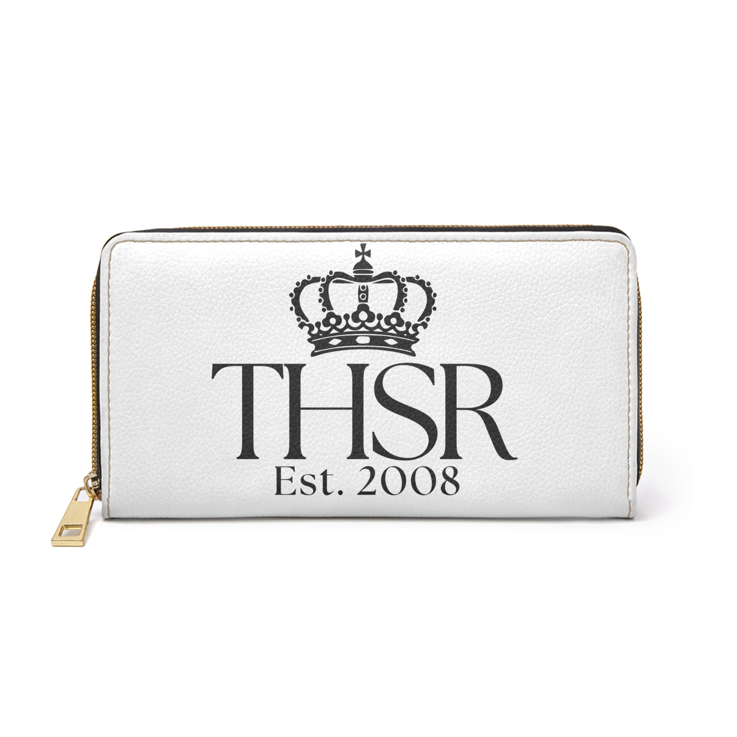 THSR Black 'THSR Est. 2008' White Long Zipper Wallet - Sleek Black Detailing on Both Sides