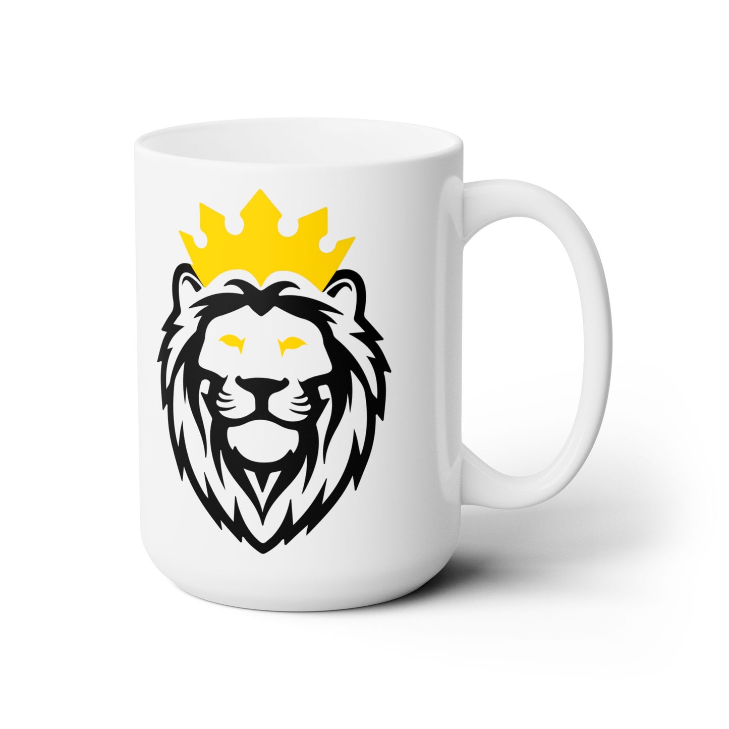 THSR "SR Still Rise" 15 oz White Ceramic Mug - Black & Gold KING Lion and Black "SR Still Rise" Design on Opposite Sides