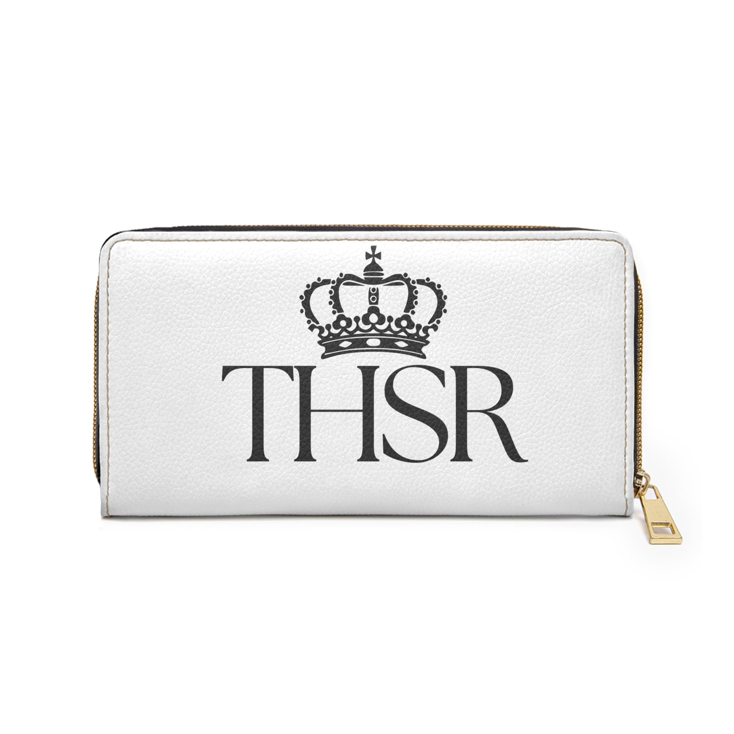 THSR Black 'THSR' White Long Zipper Wallet - Sleek Black Detailing on Both Sides