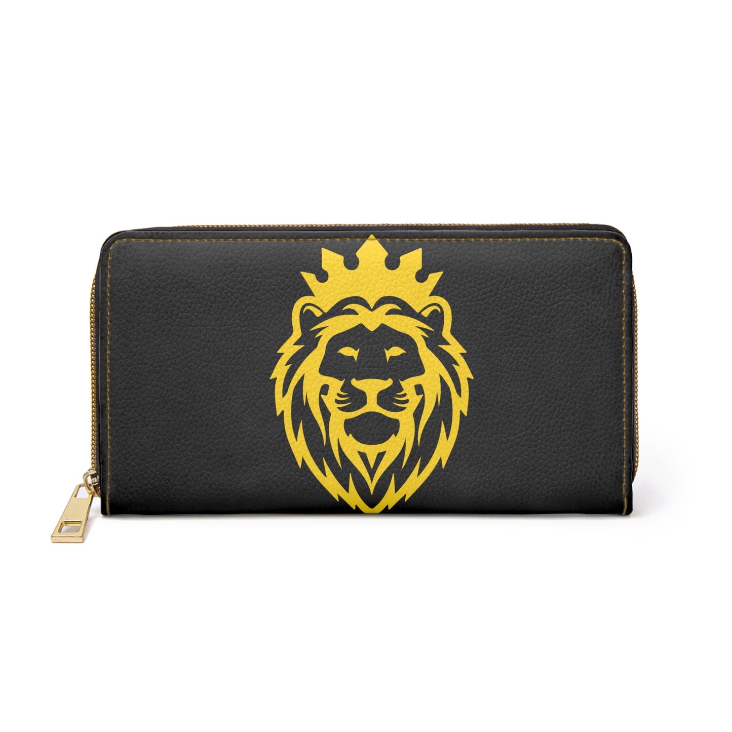 THSR Gold 'THSR KING' Black Long Zipper Wallet - Elegant Gold Detailing on Both Sides