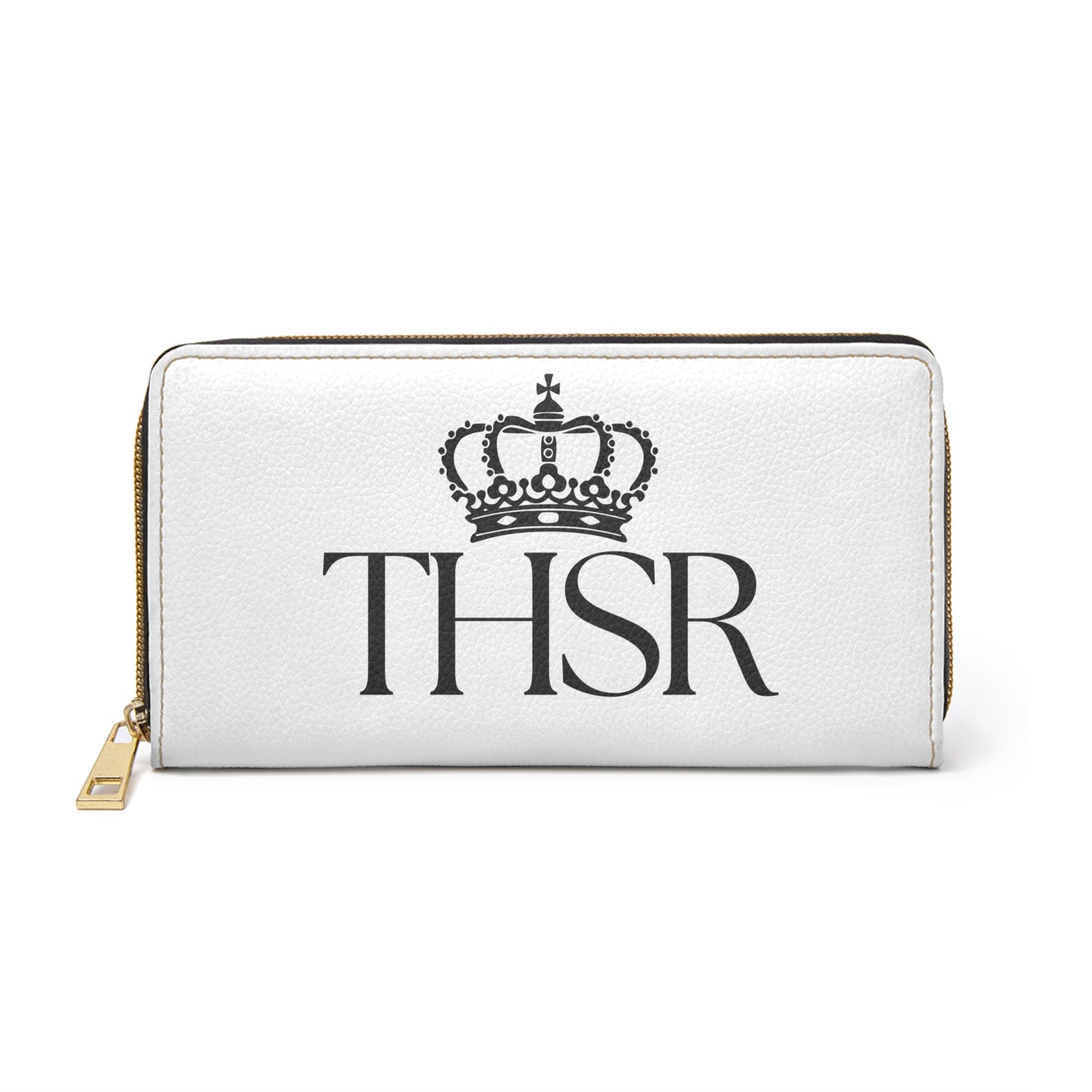 THSR Black 'THSR' White Long Zipper Wallet - Sleek Black Detailing on Both Sides