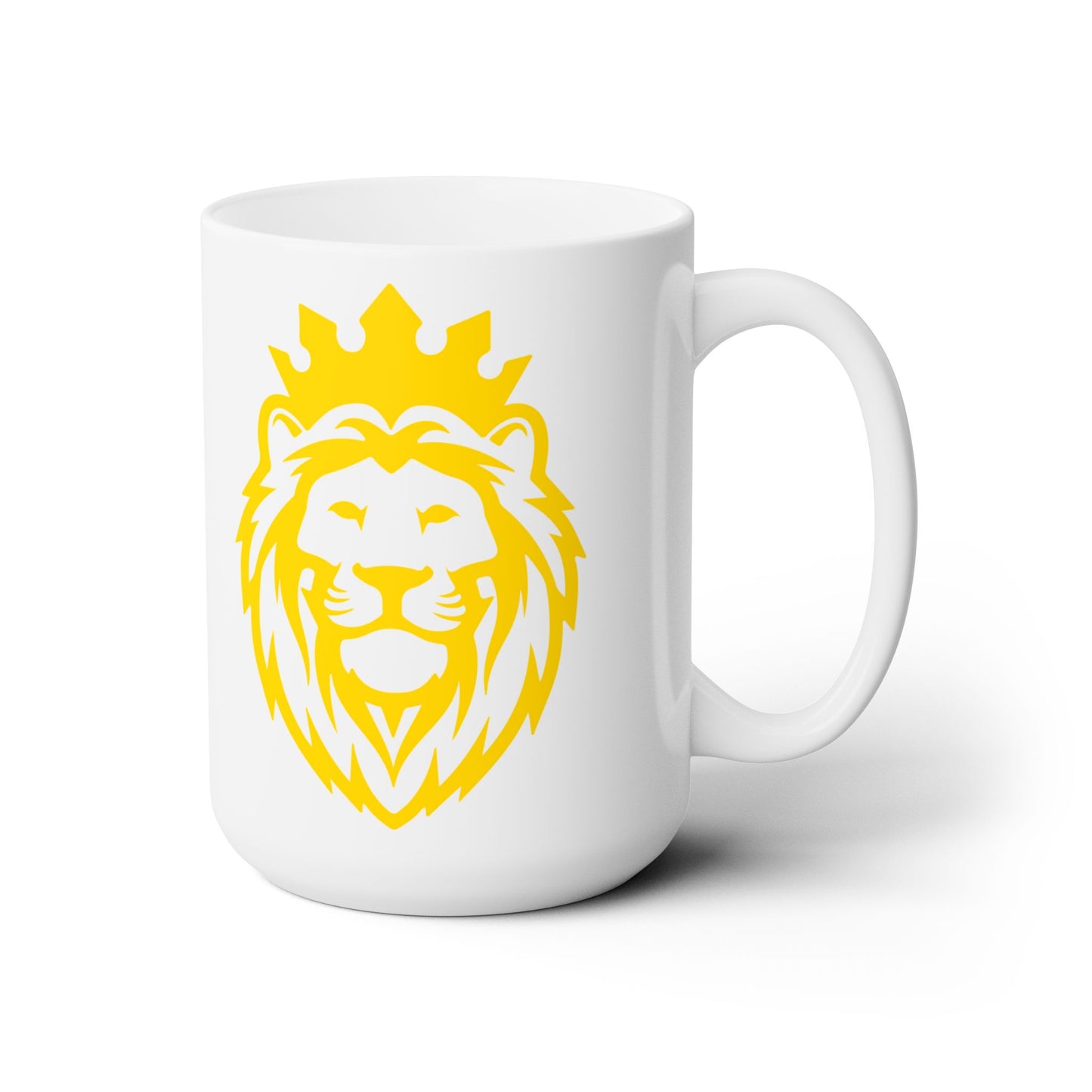 THSR Est. 2008 15 oz White Ceramic Mug - Gold KING Lion and Gold "THSR Est. 2008" Design on Opposite Sides