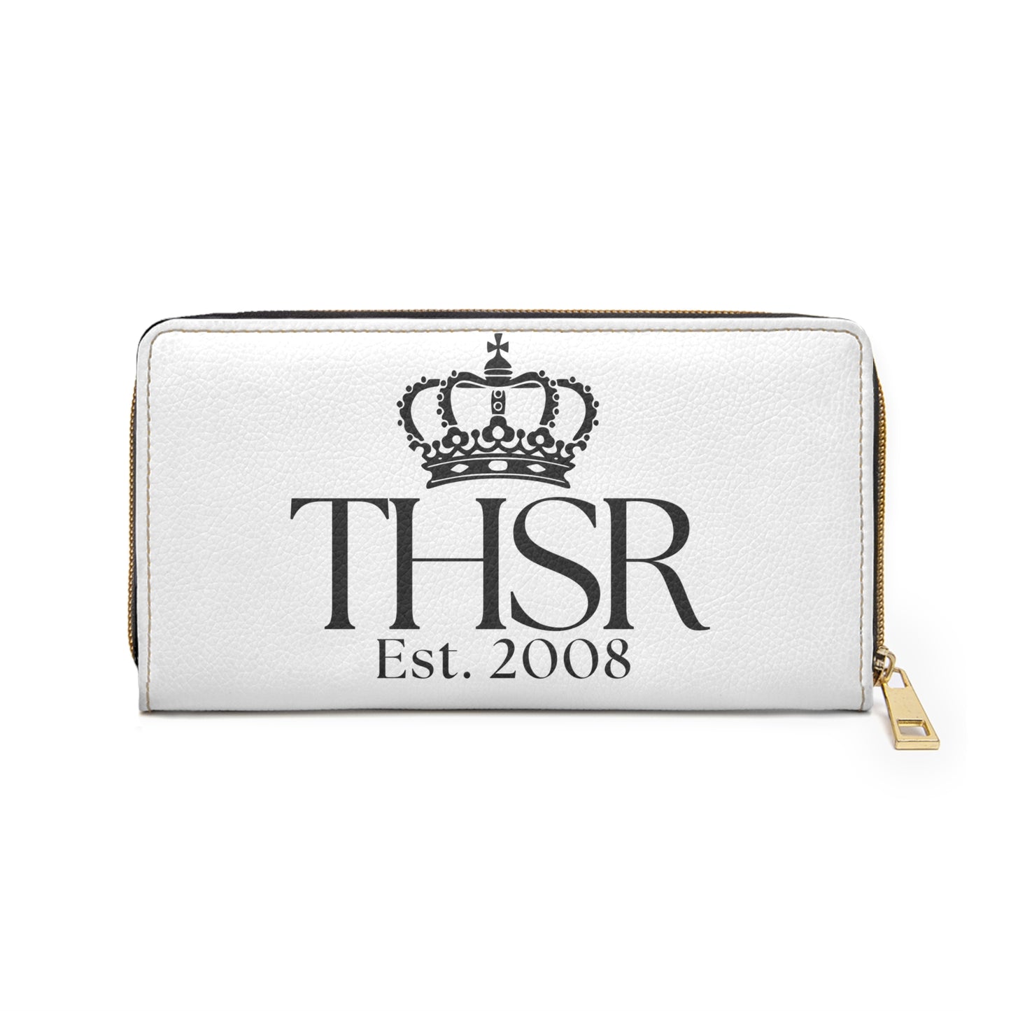 THSR Black 'THSR Est. 2008' White Long Zipper Wallet - Sleek Black Detailing on Both Sides