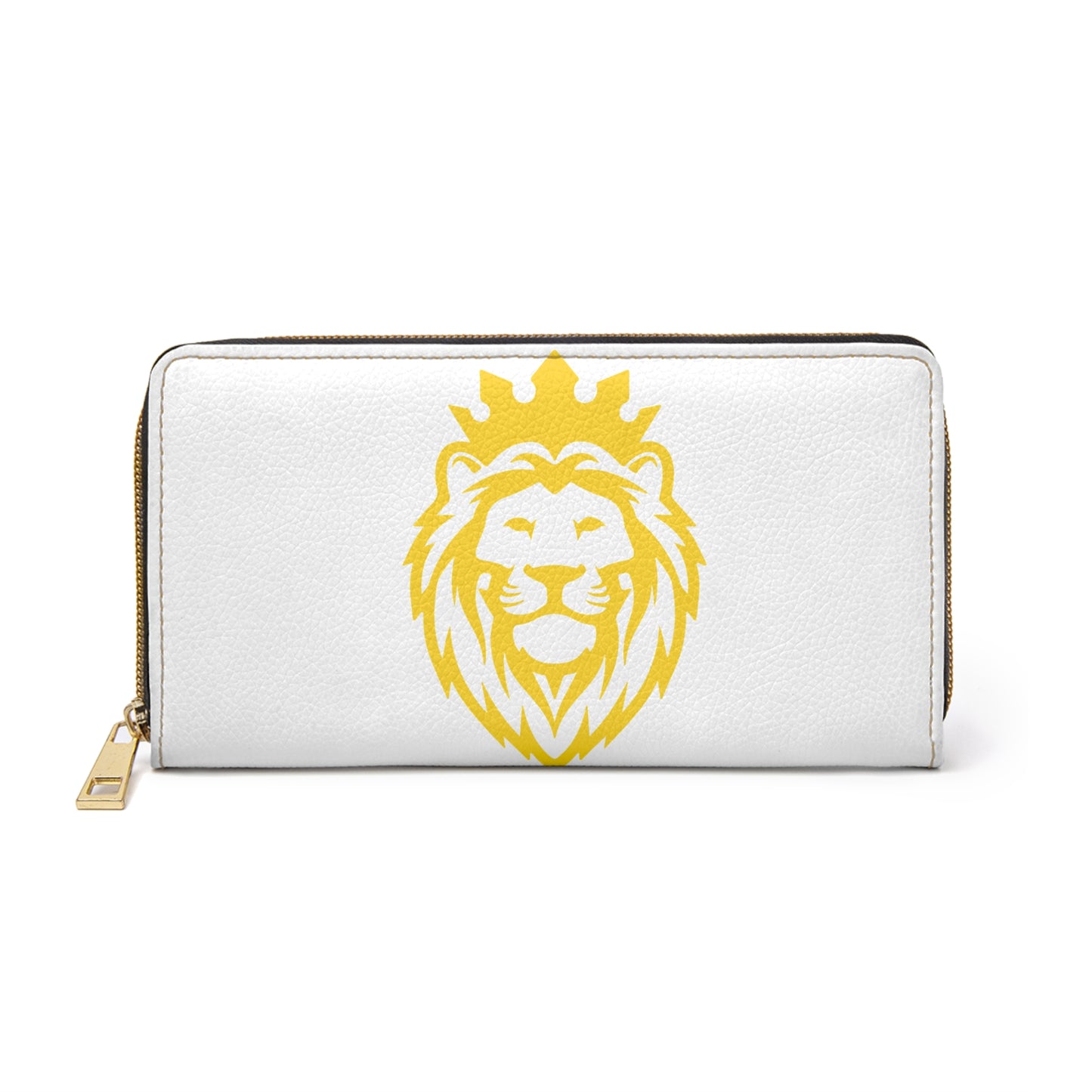 THSR 'THSR' White Long Zipper Wallet - Elegant Gold Detailing on Both Sides