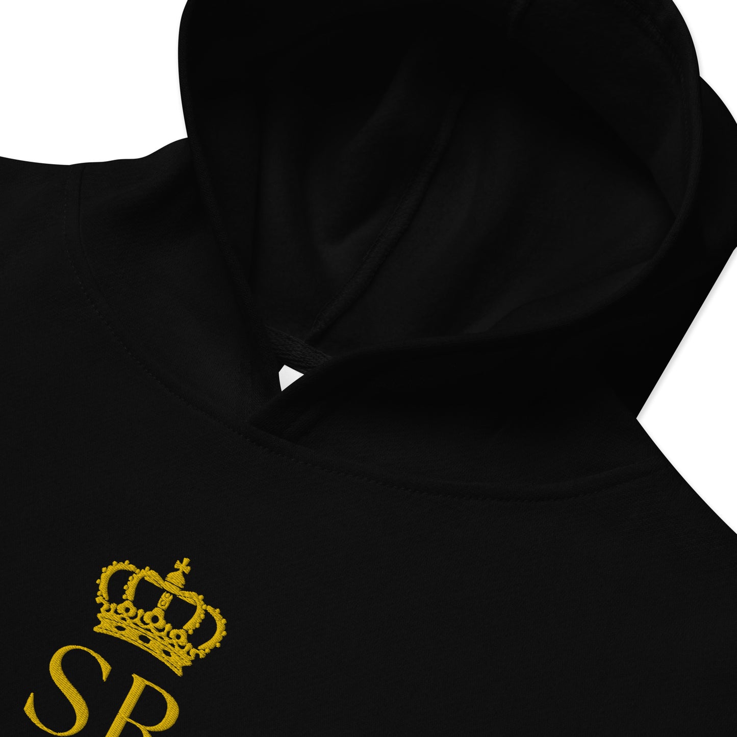 THSR Youth Pullover Hoodies with Center-Chest Logo – Black or White Pullover Hoodies Featuring Gold THSR "SR" under a crown Design for Kids