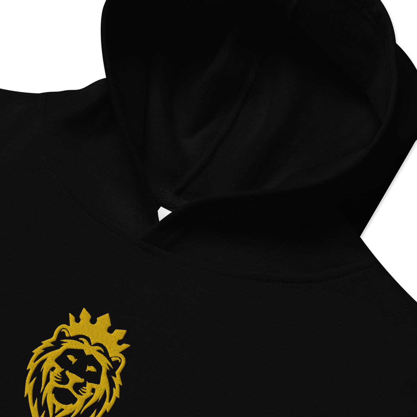 THSR Youth Pullover Hoodies with Center-Chest Logo – Black or White Pullover Hoodies Featuring Gold THSR KING Lion wearing a crown Design for Kids