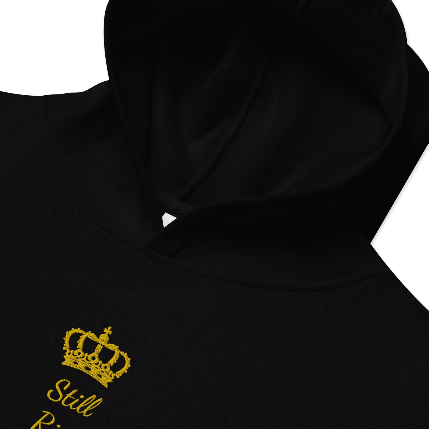 THSR Youth Pullover Hoodies with Center-Chest Logo – Black or White Pullover Hoodies Featuring Gold THSR "Still Rise" under a crown Design for Kids