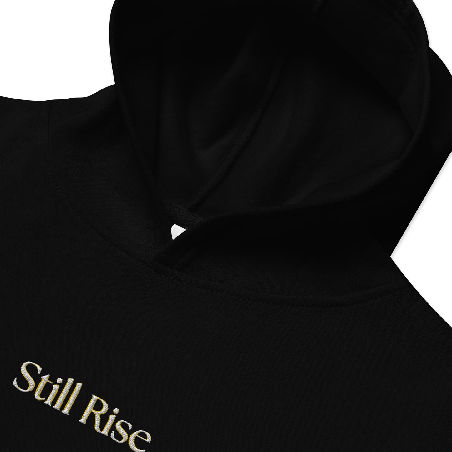 THSR Youth Pullover Hoodies with Center-Chest Logo – Black or White Pullover Hoodies Featuring Bold Gold "Still Rise" Design for Kids