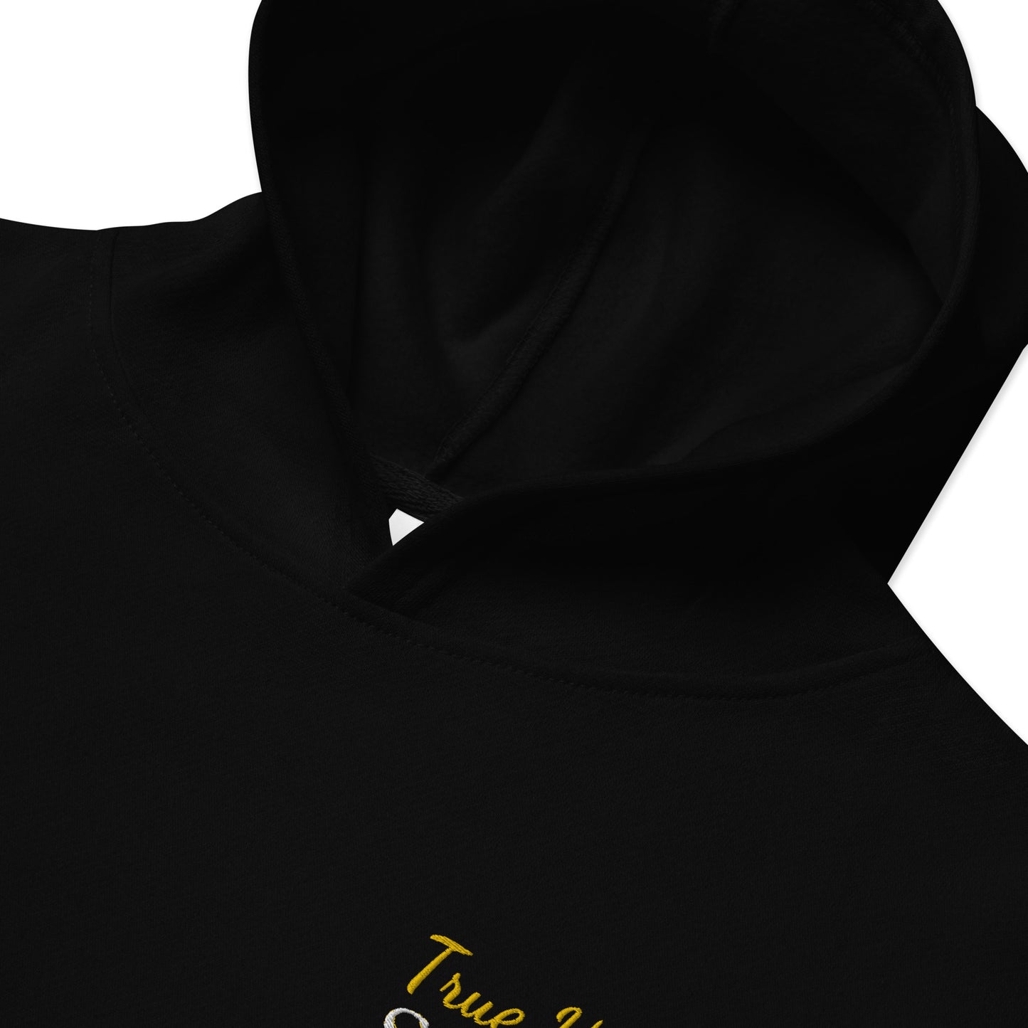 THSR Youth Pullover Hoodies with Left-Chest Logo – Black or White Pullover Hoodies Featuring Bold Gold "True Heroes Still Rise" Design for Kids