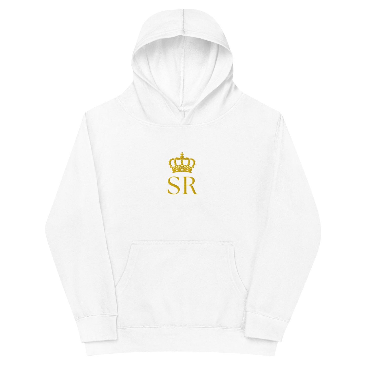 THSR Youth Pullover Hoodies with Center-Chest Logo – Black or White Pullover Hoodies Featuring Gold THSR "SR" under a crown Design for Kids