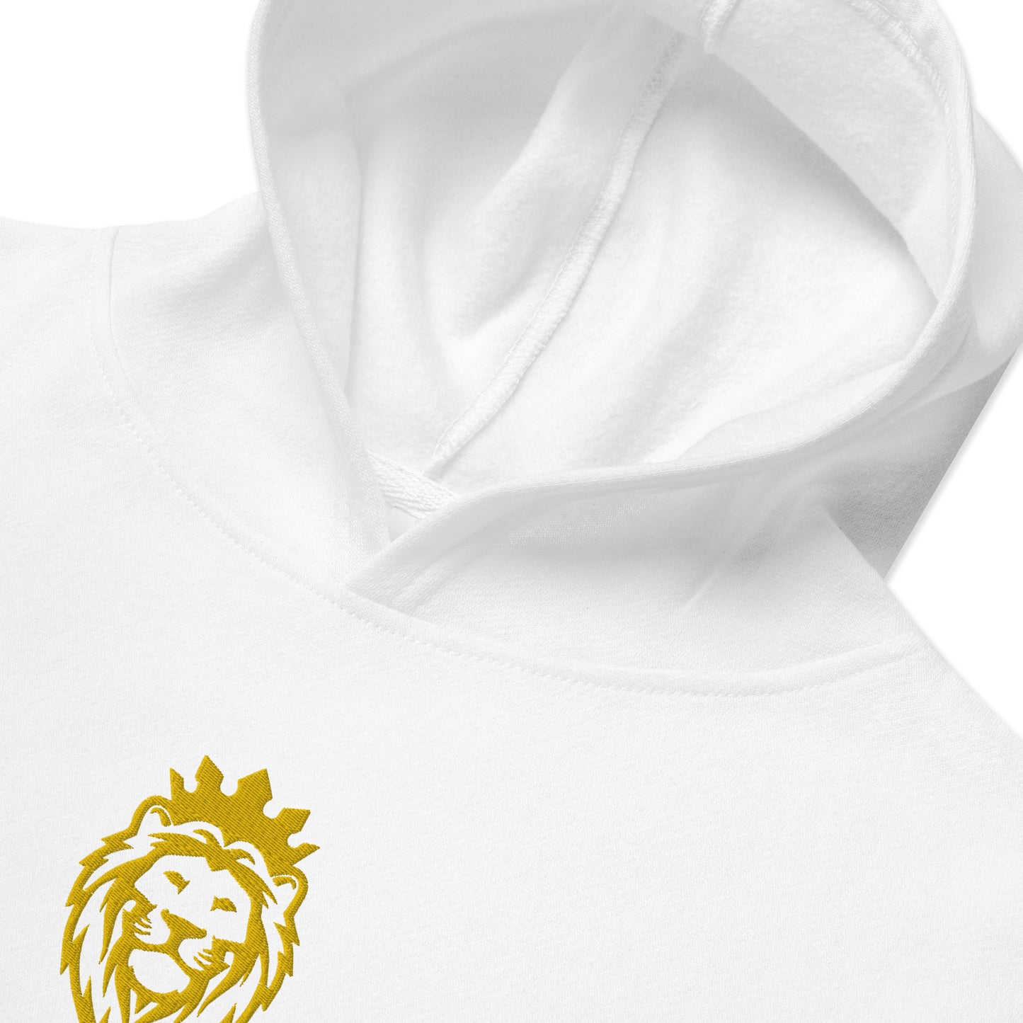 THSR Youth Pullover Hoodies with Center-Chest Logo – Black or White Pullover Hoodies Featuring Gold THSR KING Lion wearing a crown Design for Kids