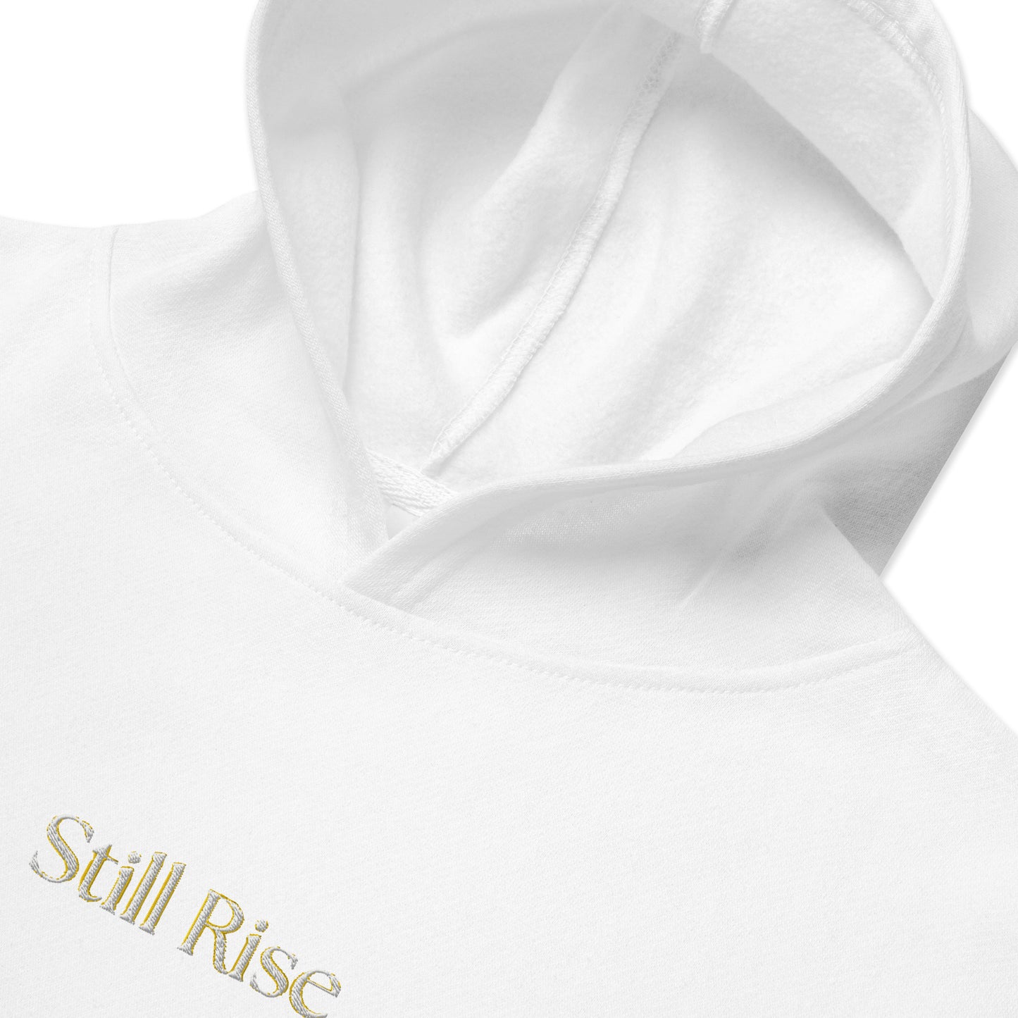 THSR Youth Pullover Hoodies with Center-Chest Logo – Black or White Pullover Hoodies Featuring Bold Gold "Still Rise" Design for Kids