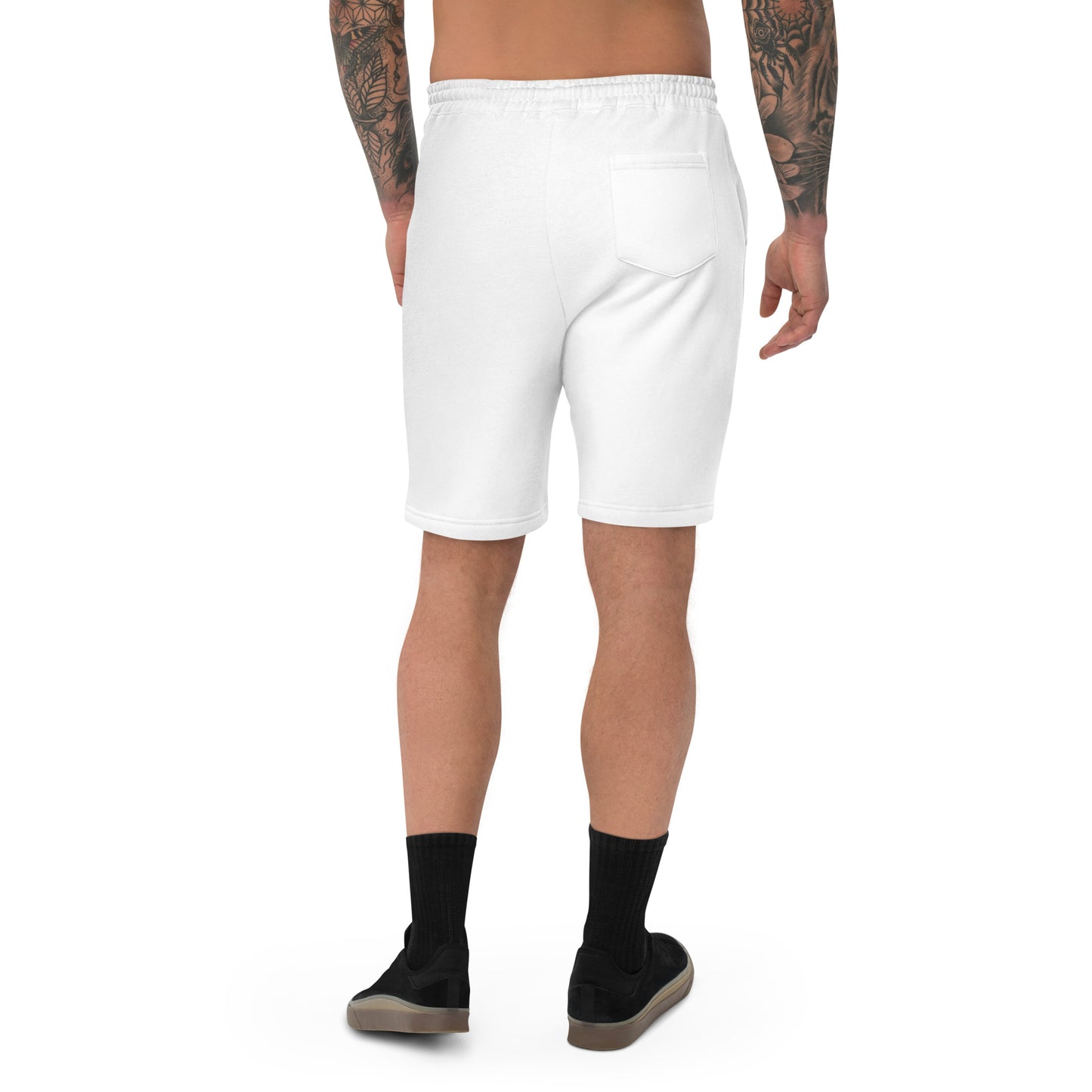 THSR White Adult Fleece Shorts - Embroidered Black & Gold KING Lion and Black "THSR" Design