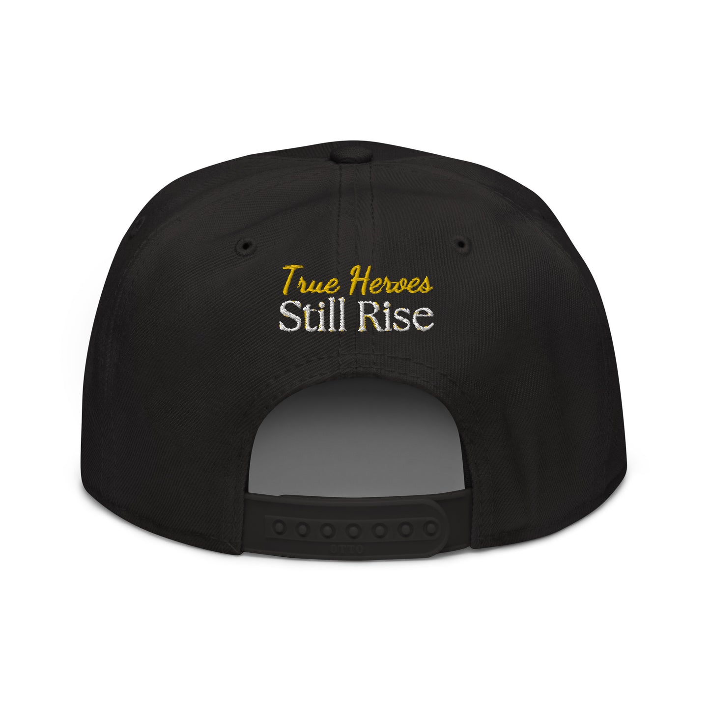 THSR Classic Fit Snapback - White or Black Snapback with Embroidered Gold "THSR" Design & "True Heroes Stil Rise"