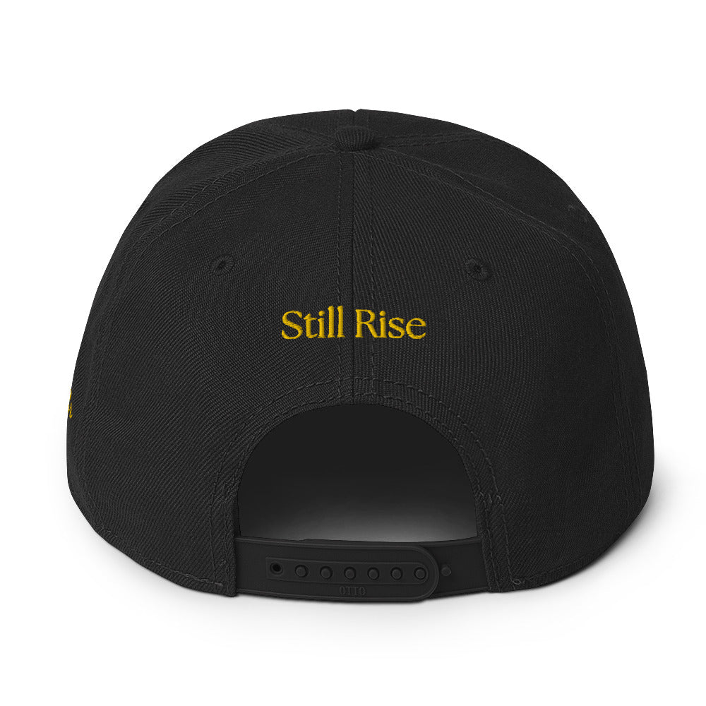 THSR Classic Fit Snapback - White or Black Snapback with Embroidered Gold "SR" Design & "Still Rise"