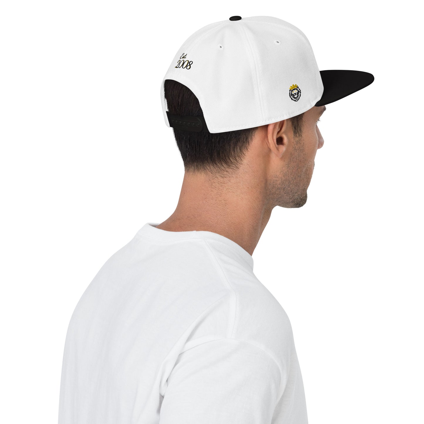 THSR Classic Fit Snapback - White Snapback with Embroidered Black "THSR" Design & "Est. 2008"