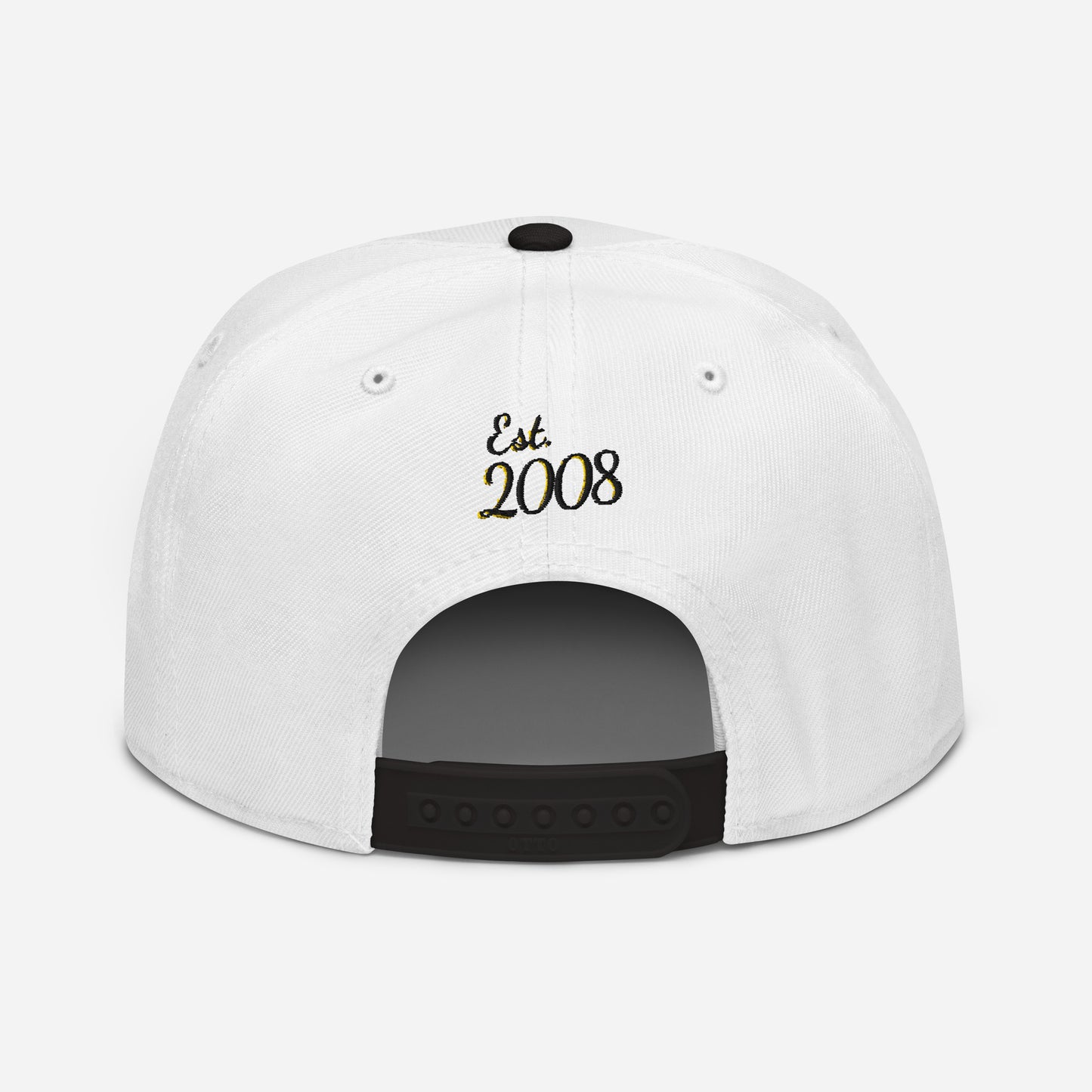 THSR Classic Fit Snapback - White Snapback with Embroidered Black "THSR" Design & "Est. 2008"