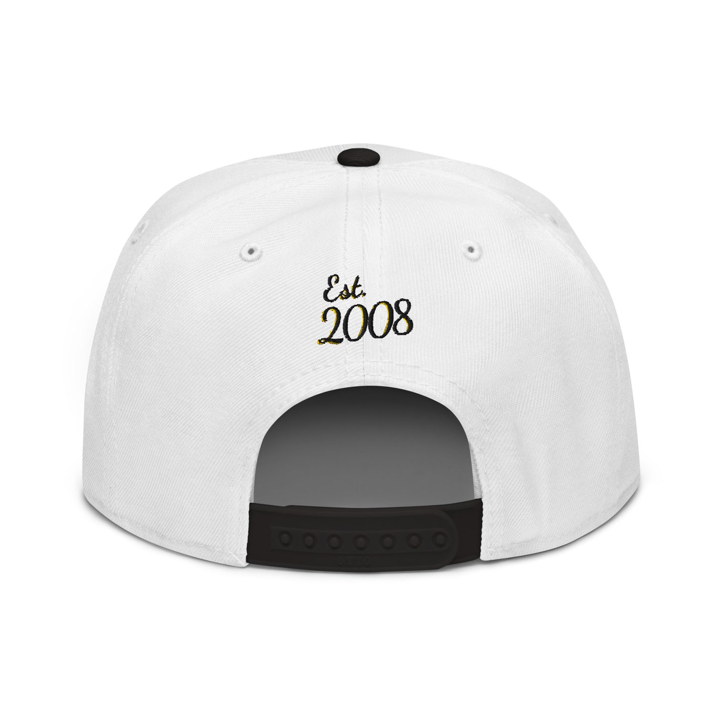 THSR Classic Fit Snapback - White Snapback with Embroidered Black "THSR" Design & "Est. 2008"