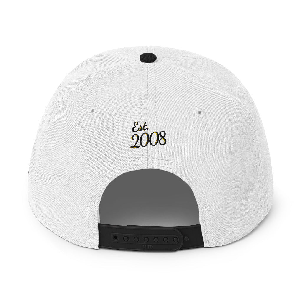 THSR Classic Fit Snapback - White Snapback with Embroidered Black "THSR" Design & "Est. 2008"