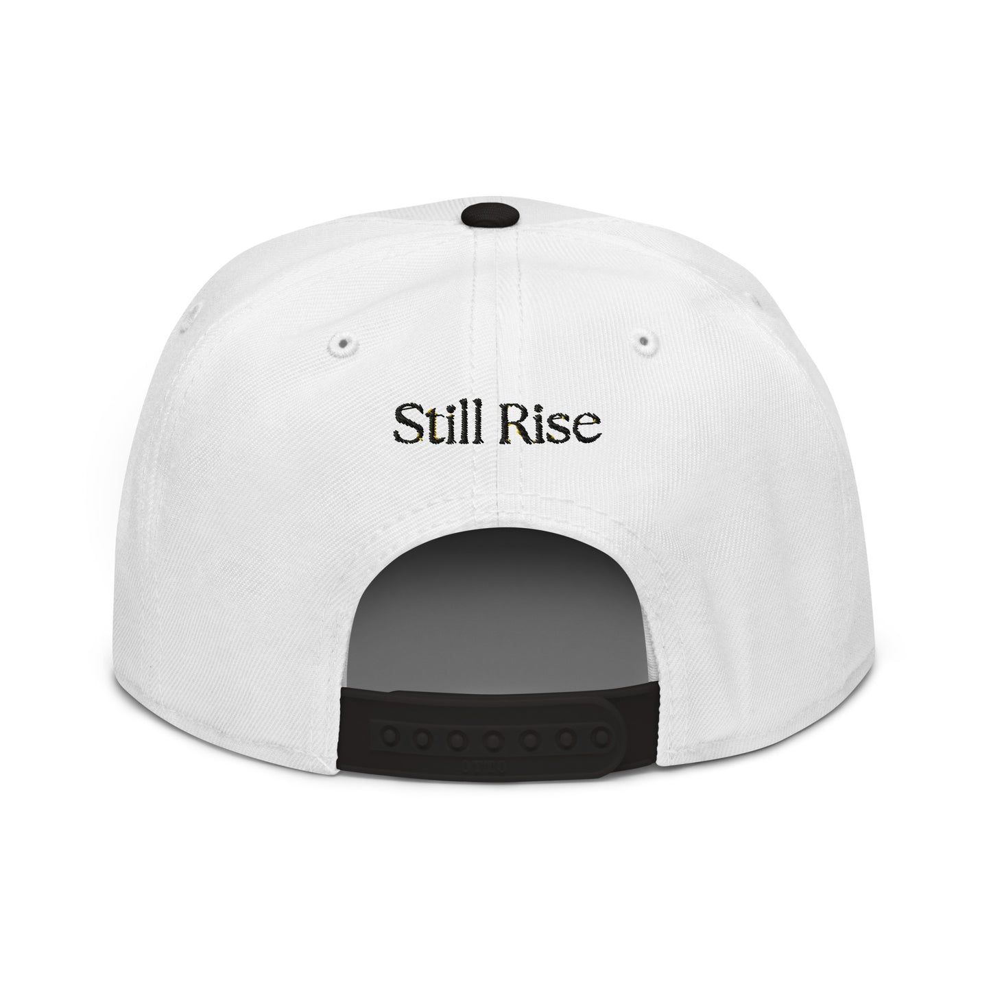 THSR Classic Fit Snapback - White Snapback with Embroidered Black "SR" Design & "Still Rise"