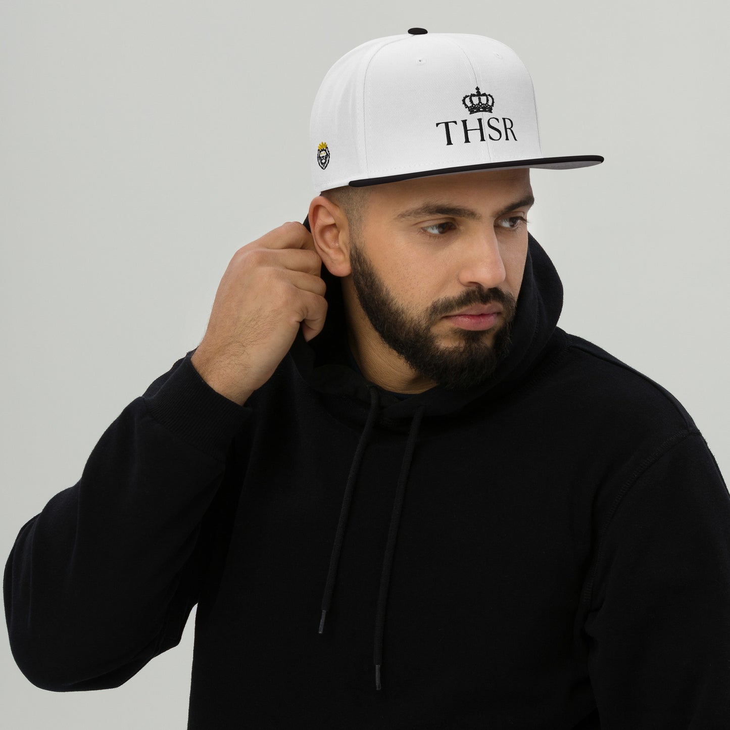 THSR Classic Fit Snapback - White Snapback with Embroidered Black "THSR" Design & "Est. 2008"