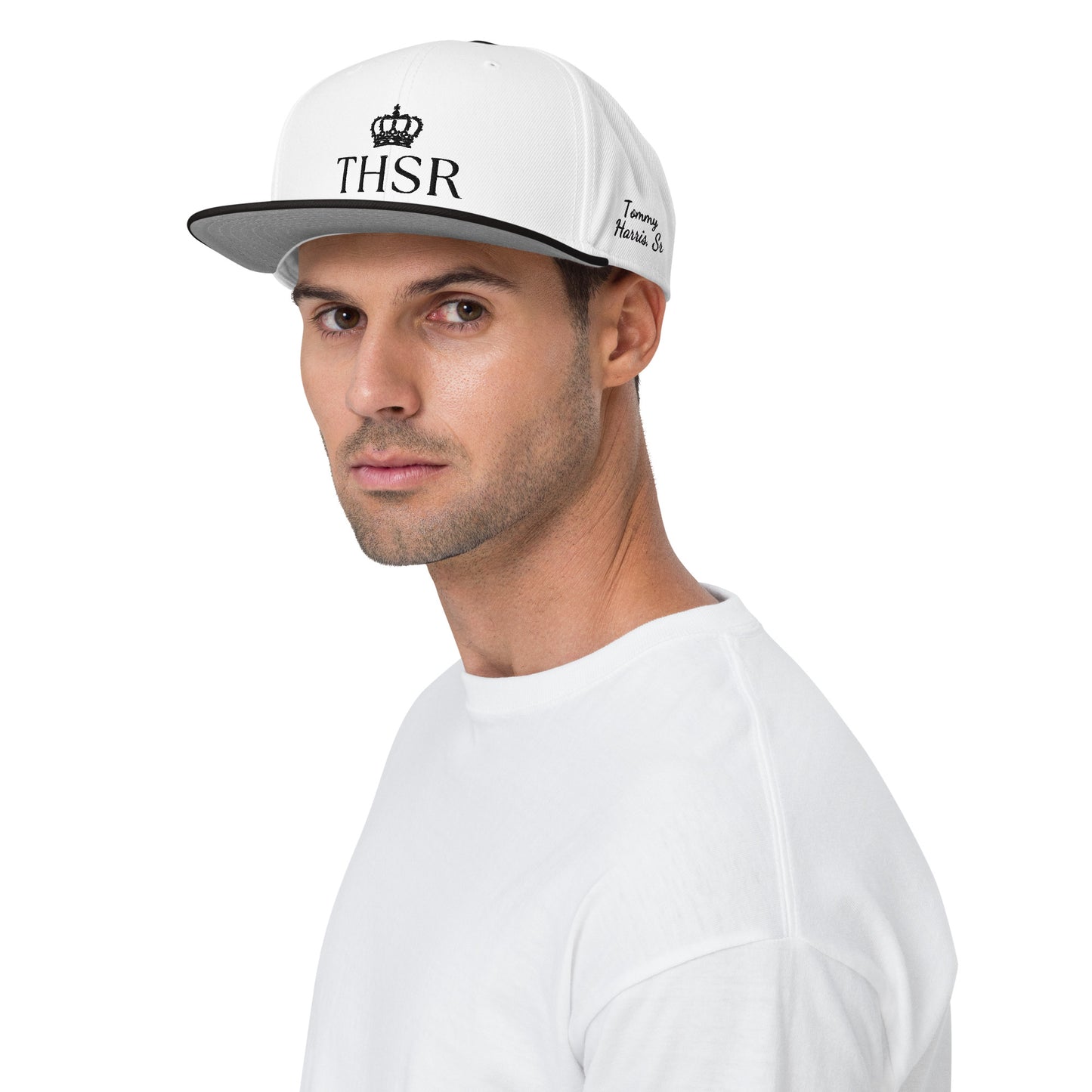 THSR Classic Fit Snapback - White Snapback with Embroidered Black "THSR" Design & "Est. 2008"