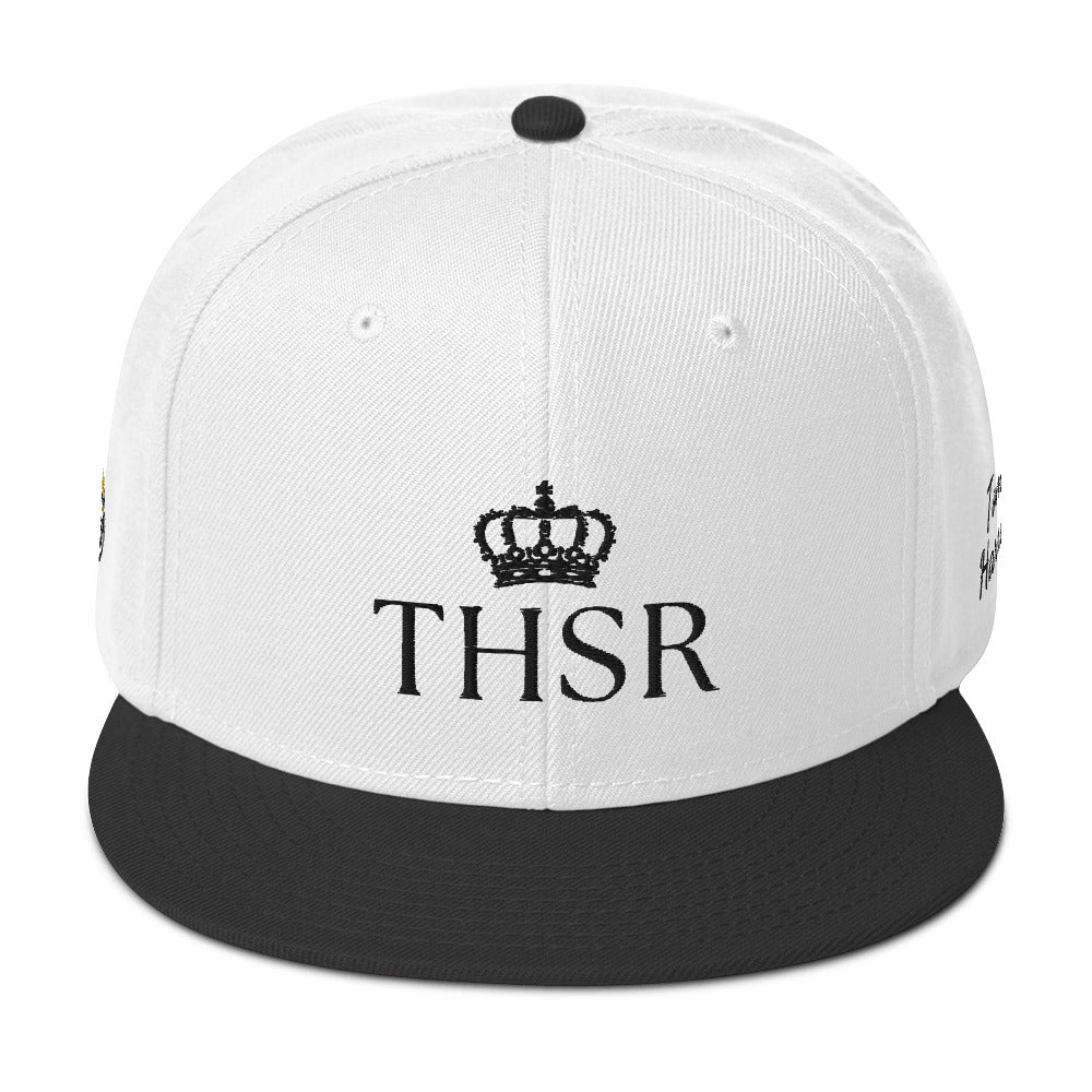 THSR Classic Fit Snapback - White Snapback with Embroidered Black "THSR" Design & "Est. 2008"