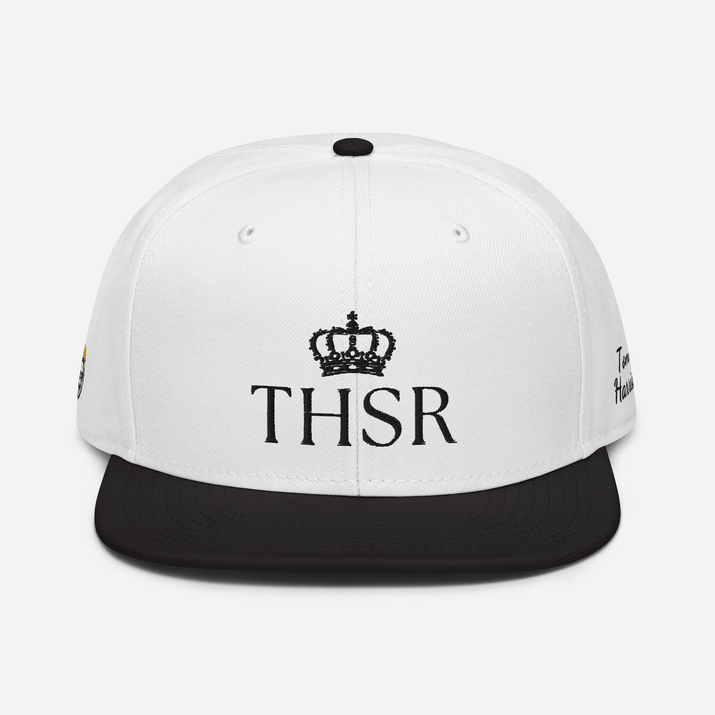 THSR Classic Fit Snapback - White Snapback with Embroidered Black "THSR" Design & "Est. 2008"