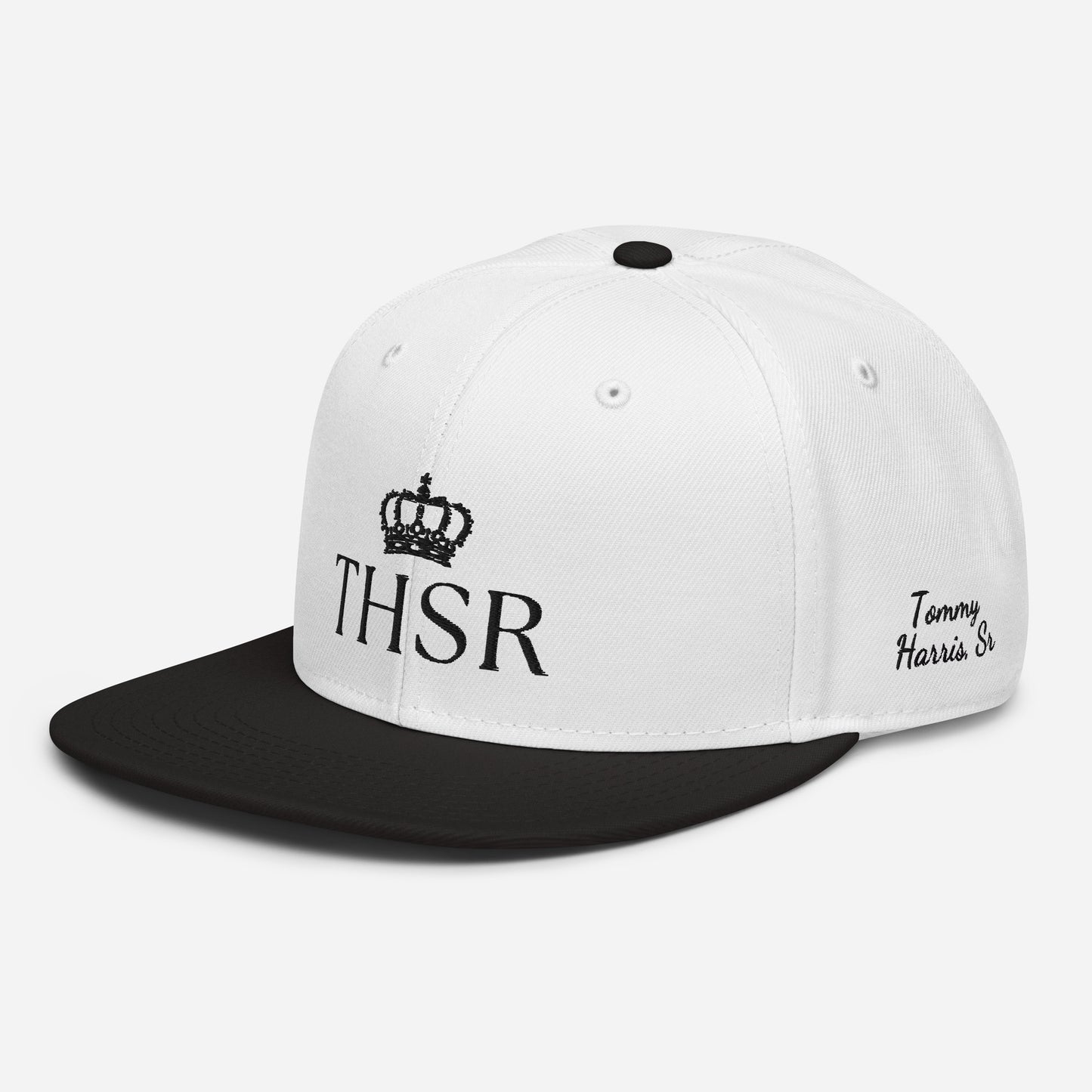 THSR Classic Fit Snapback - White Snapback with Embroidered Black "THSR" Design & "Est. 2008"