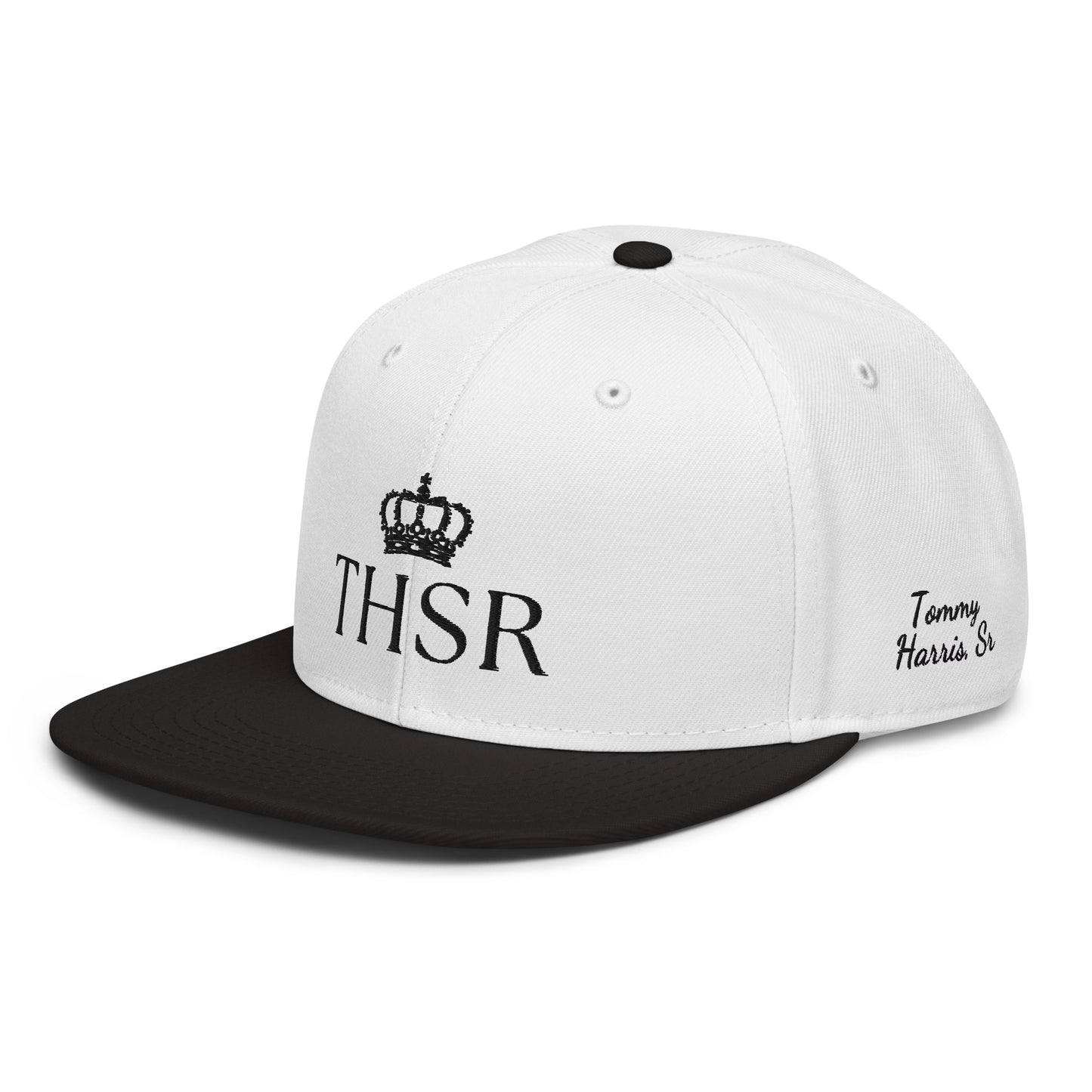 THSR Classic Fit Snapback - White Snapback with Embroidered Black "THSR" Design & "Est. 2008"