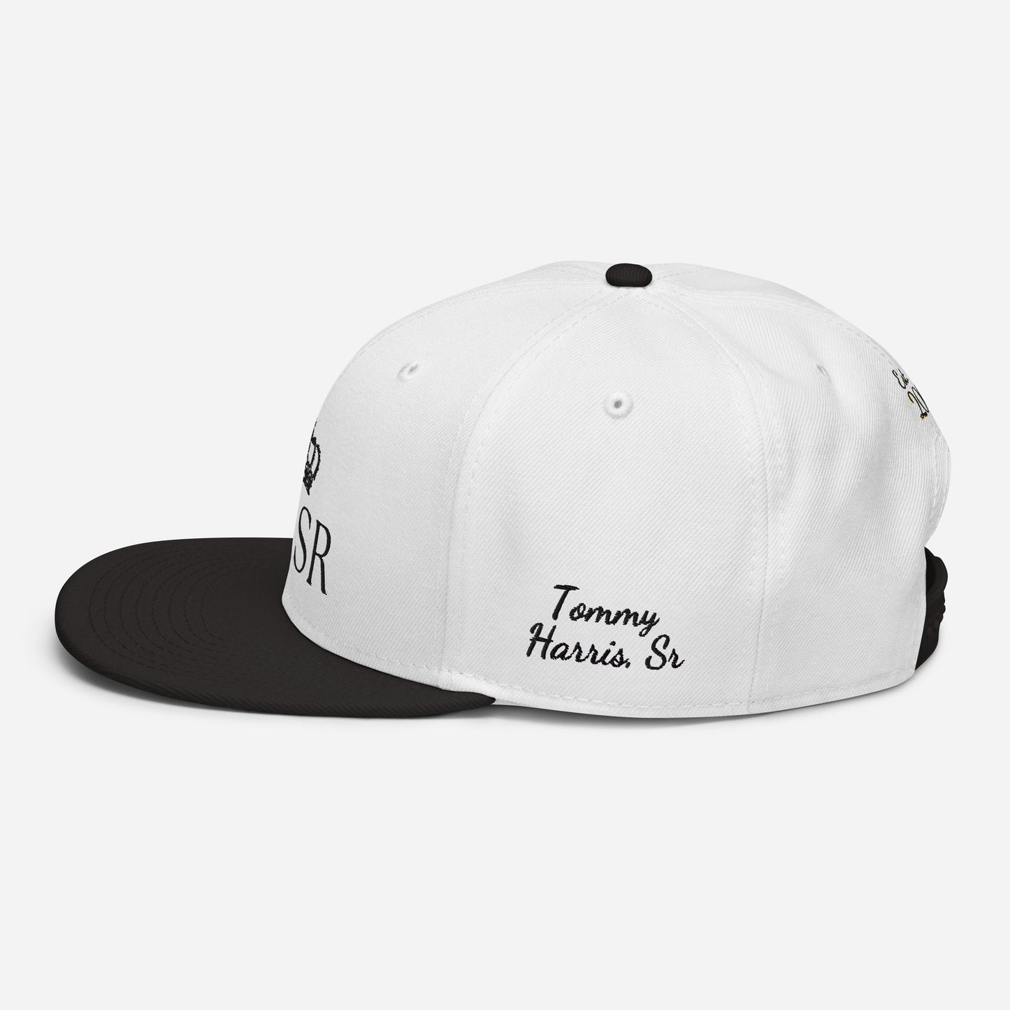 THSR Classic Fit Snapback - White Snapback with Embroidered Black "THSR" Design & "Est. 2008"