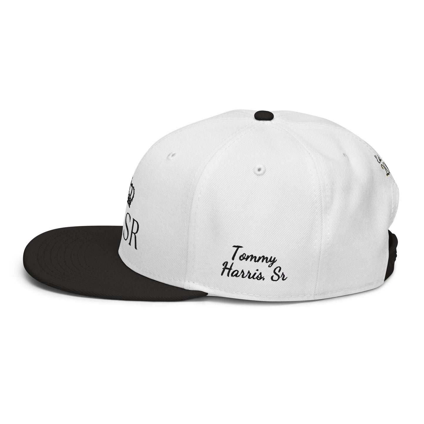 THSR Classic Fit Snapback - White Snapback with Embroidered Black "THSR" Design & "Est. 2008"