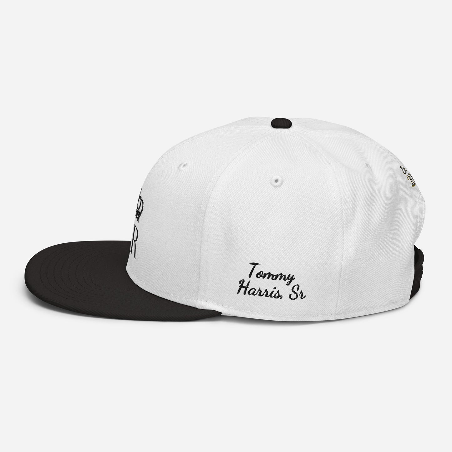 THSR Classic Fit Snapback - White Snapback with Embroidered Black "SR" Design & "Est. 2008"