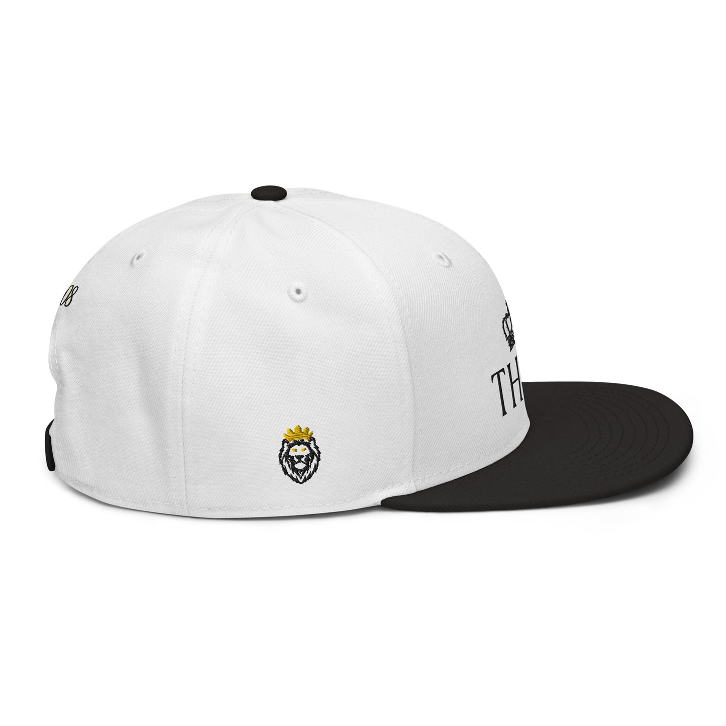 THSR Classic Fit Snapback - White Snapback with Embroidered Black "THSR" Design & "Est. 2008"