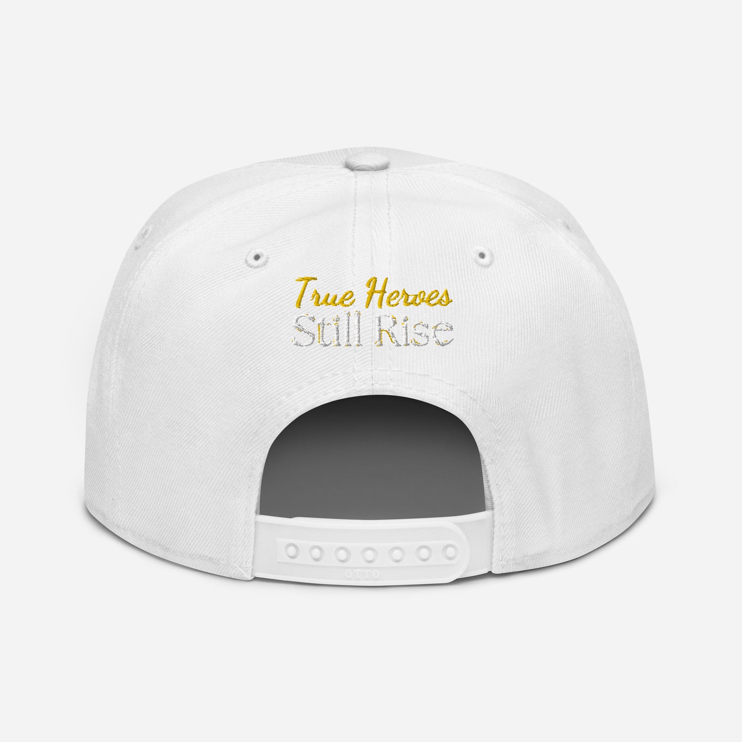 THSR Classic Fit Snapback - White or Black Snapback with Embroidered Gold "THSR" Design & "True Heroes Stil Rise"