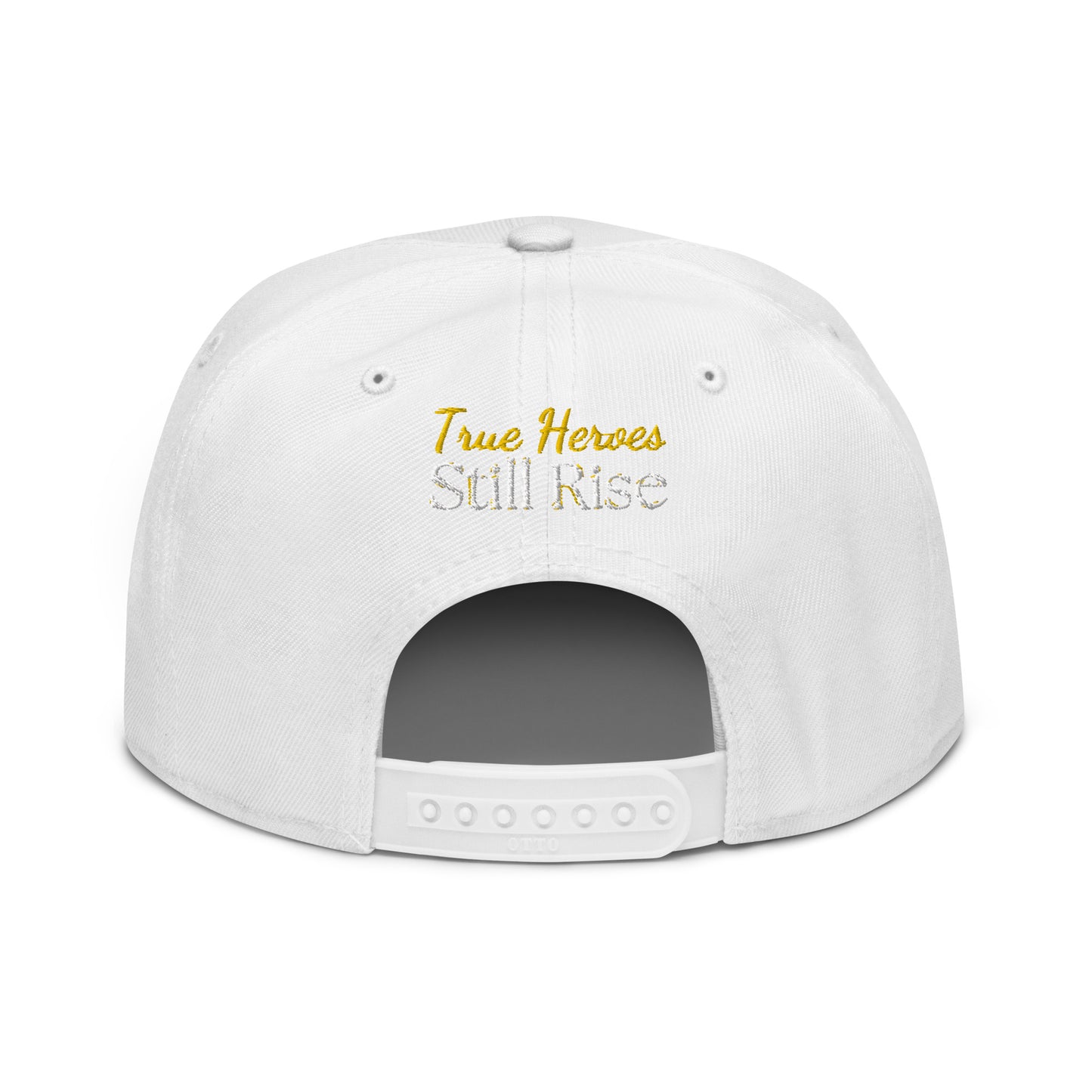 THSR Classic Fit Snapback - White or Black Snapback with Embroidered Gold "THSR" Design & "True Heroes Stil Rise"