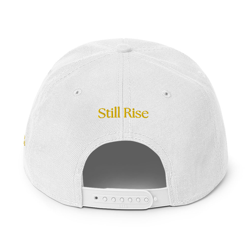 THSR Classic Fit Snapback - White or Black Snapback with Embroidered Gold "SR" Design & "Still Rise"