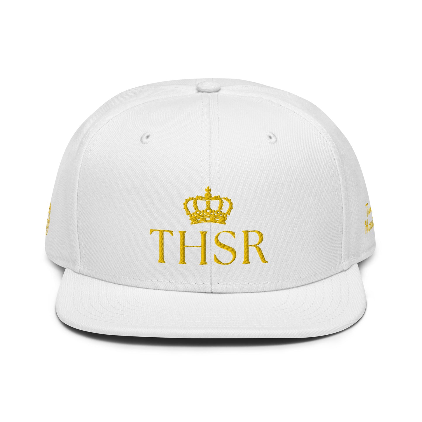 THSR Classic Fit Snapback - White or Black Snapback with Embroidered Gold "THSR" Design & "True Heroes Stil Rise"