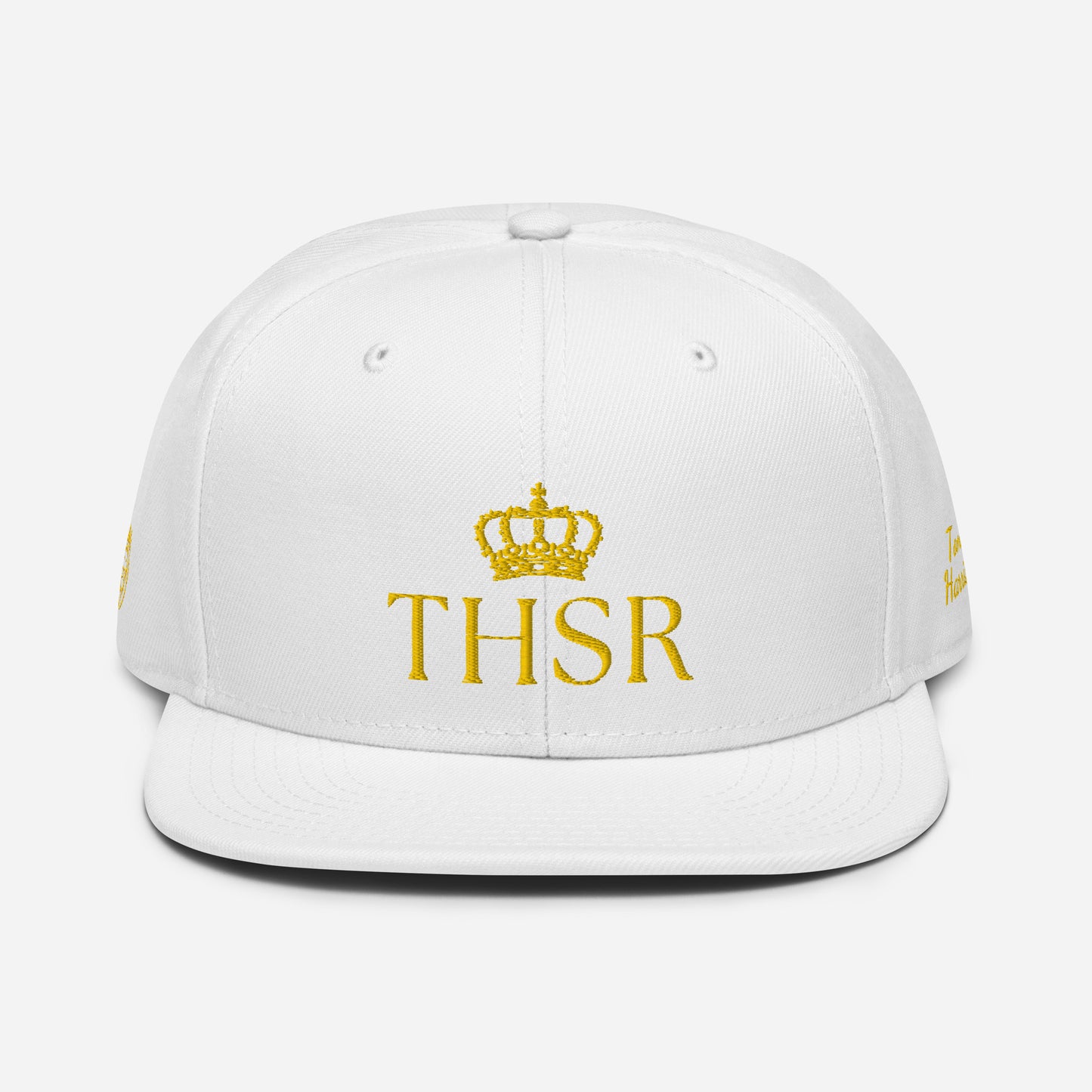 THSR Classic Fit Snapback - White or Black Snapback with Embroidered Gold "THSR" Design & "True Heroes Stil Rise"