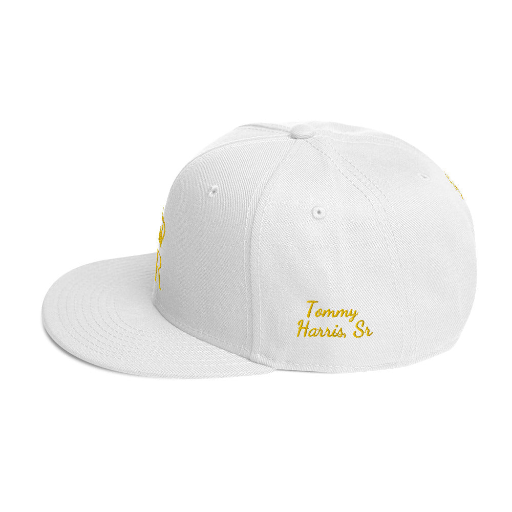 THSR Classic Fit Snapback - White or Black Snapback with Embroidered Gold "SR" Design & "Est. 2008"