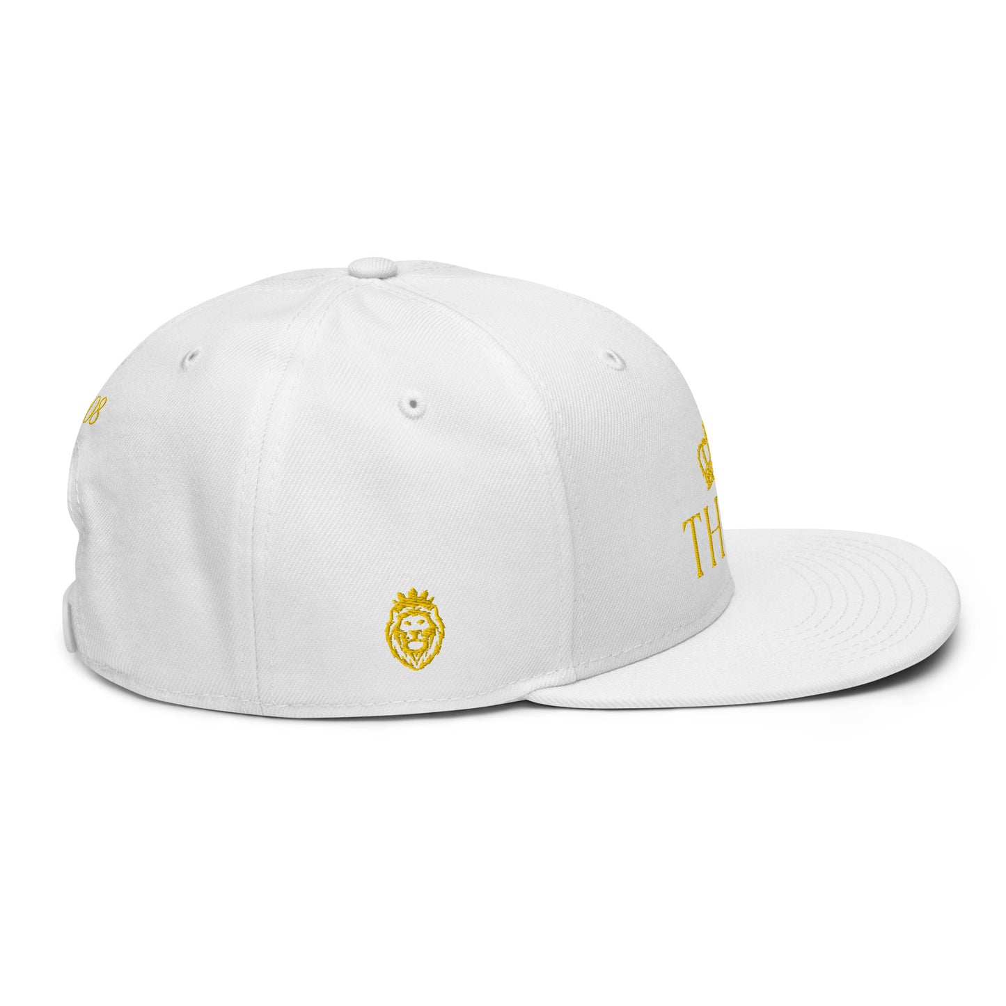 THSR Classic Fit Snapback - White or Black Snapback with Embroidered Gold "THSR" Design & "Est. 2008"