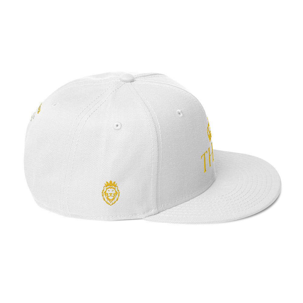 THSR Classic Fit Snapback - White or Black Snapback with Embroidered Gold "THSR" Design & "True Heroes Stil Rise"