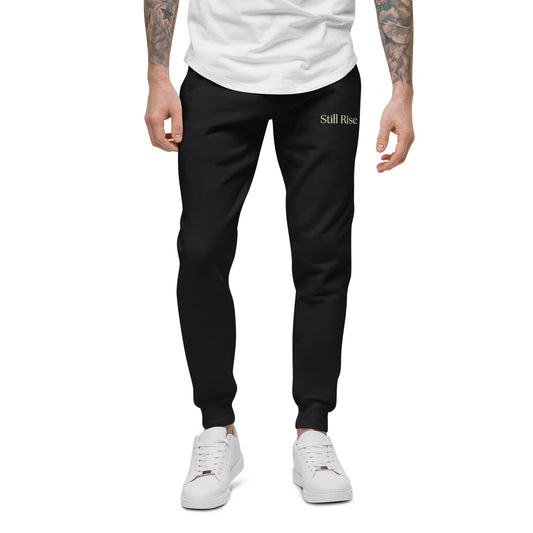 THSR Unisex Sweatpants - Black or White with Embroidered Bold Gold "Still Rise" Design