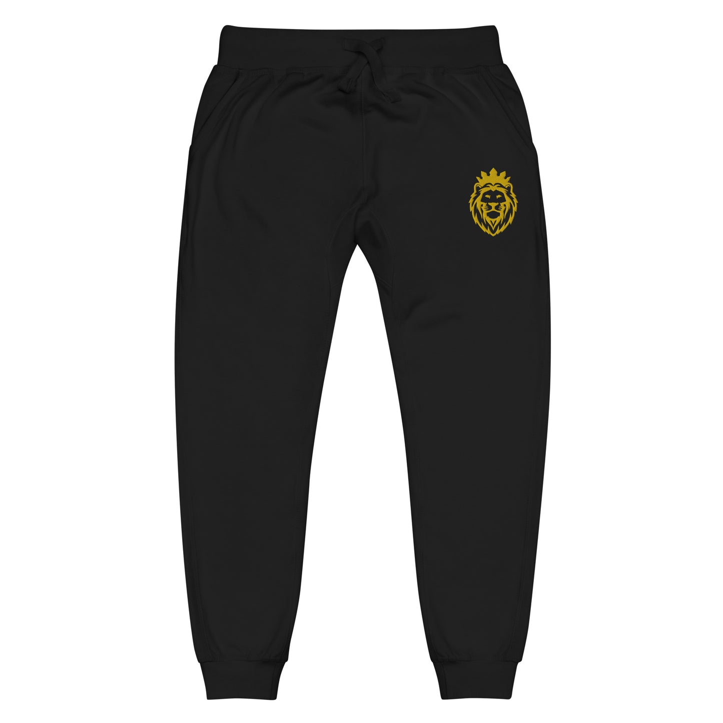 THSR Unisex Sweatpants - Black or White with Embroidered Gold THSR KING Lion Design