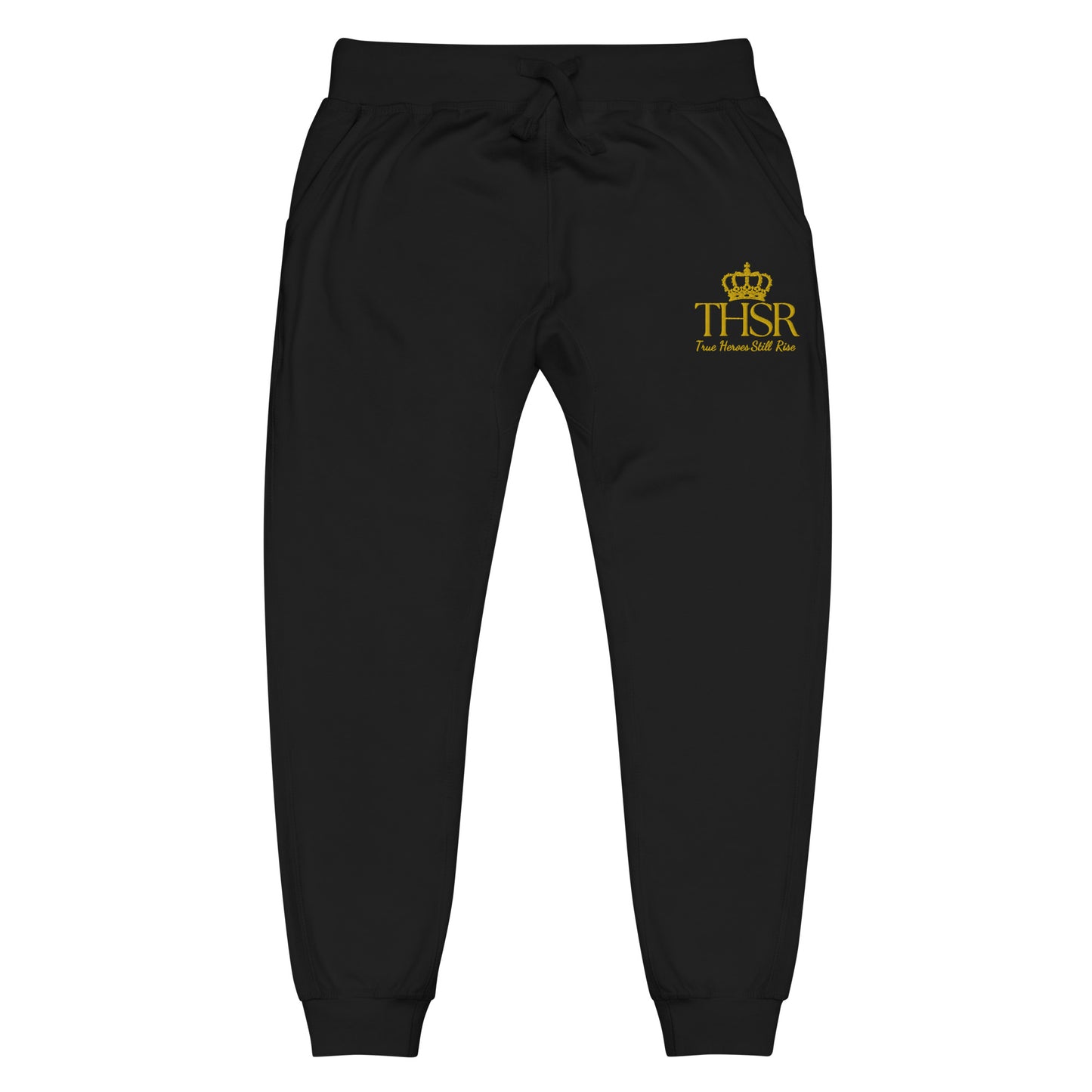 THSR Unisex Sweatpants - Black or White with Embroidered Gold "THSR True Heroes Still Rise" Design