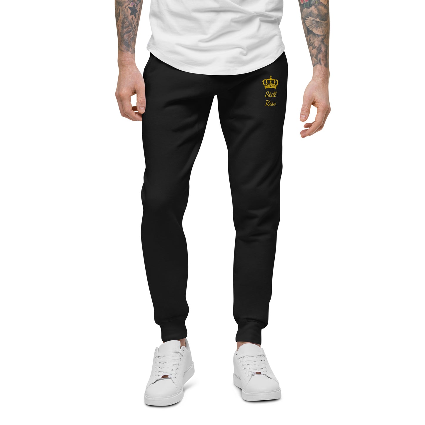 THSR Unisex Sweatpants - Black or White with Embroidered Gold "Still Rise" Design