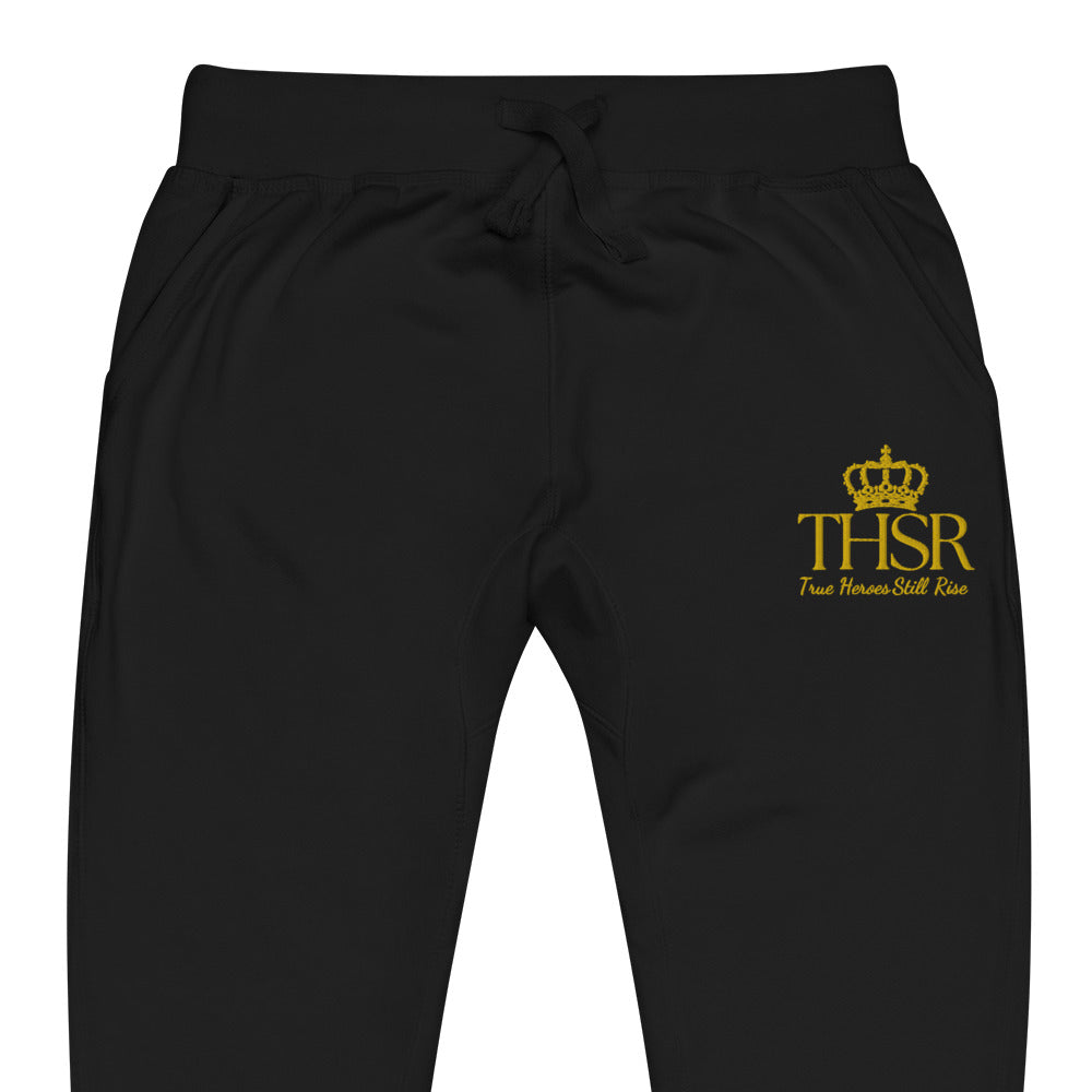 THSR Unisex Sweatpants - Black or White with Embroidered Gold "THSR True Heroes Still Rise" Design